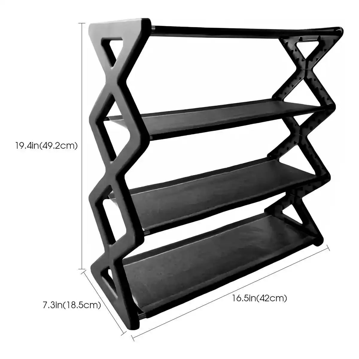 Four-Tier X-Shaped Metal Shoe Storage Rack