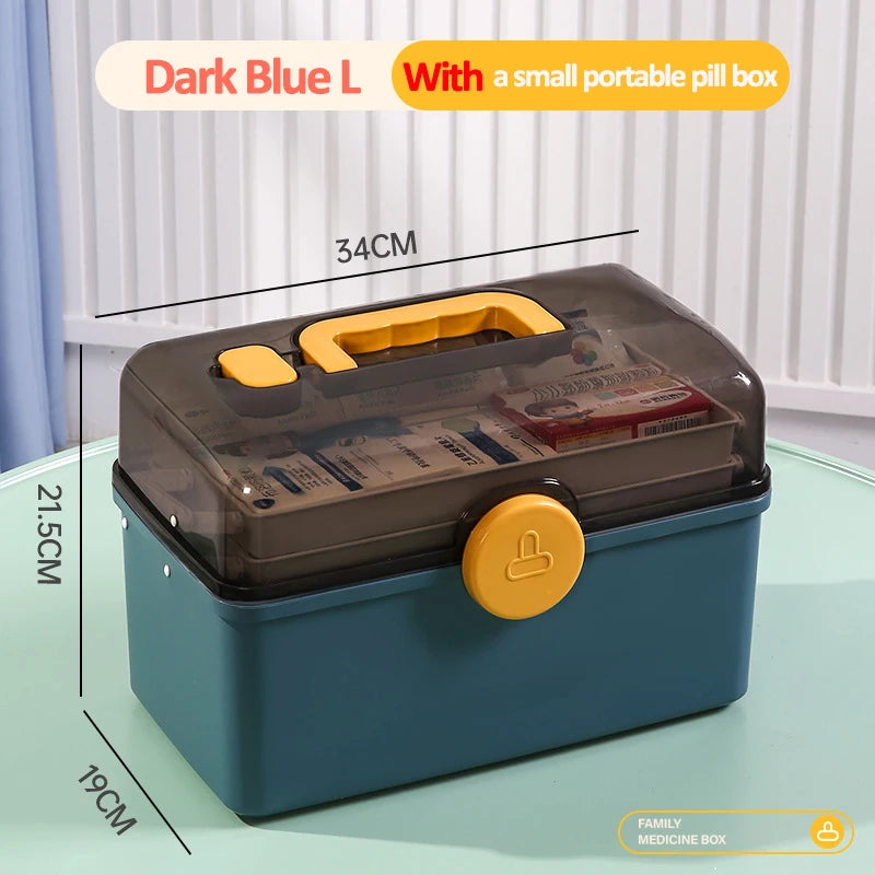 Family medicine organizer storage box