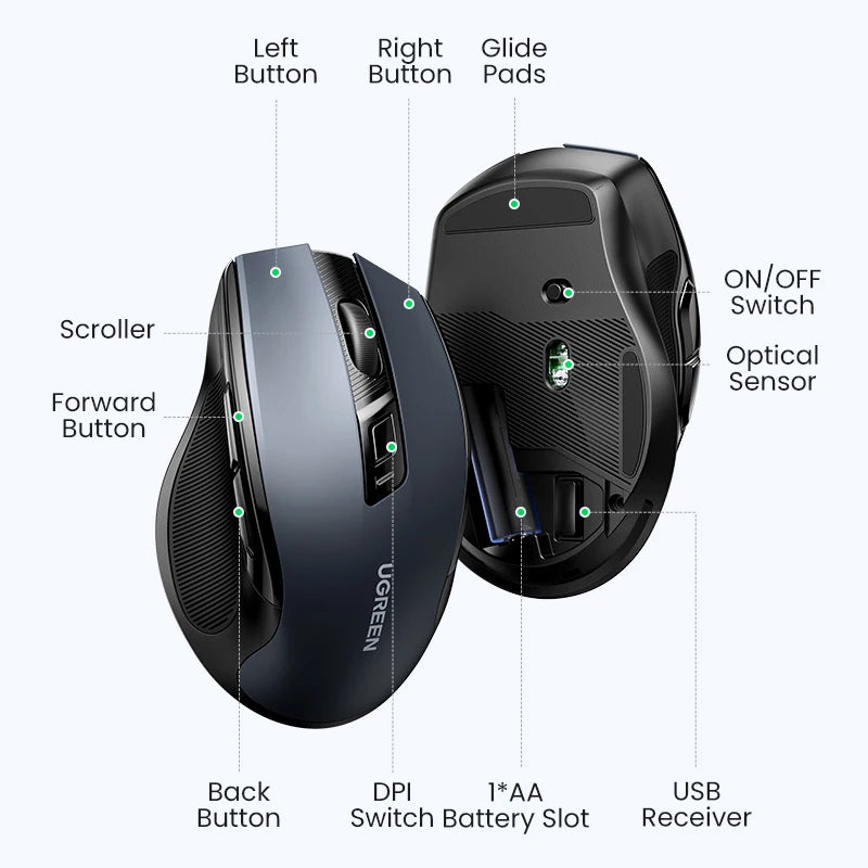 Bluetooth 5.0 Wireless Ergonomic Mouse