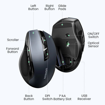 Bluetooth 5.0 Wireless Ergonomic Mouse