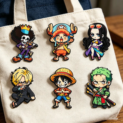 Six Piece One Piece Cartoon Character Brooch Set