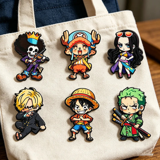 Six Piece One Piece Cartoon Character Brooch Set
