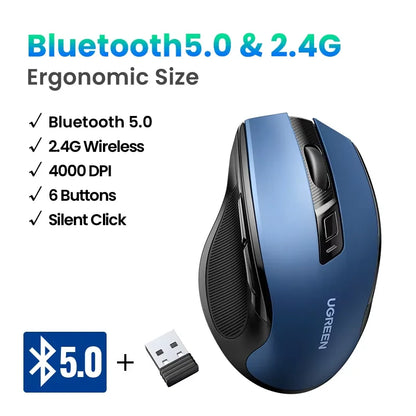 Bluetooth 5.0 Wireless Ergonomic Mouse