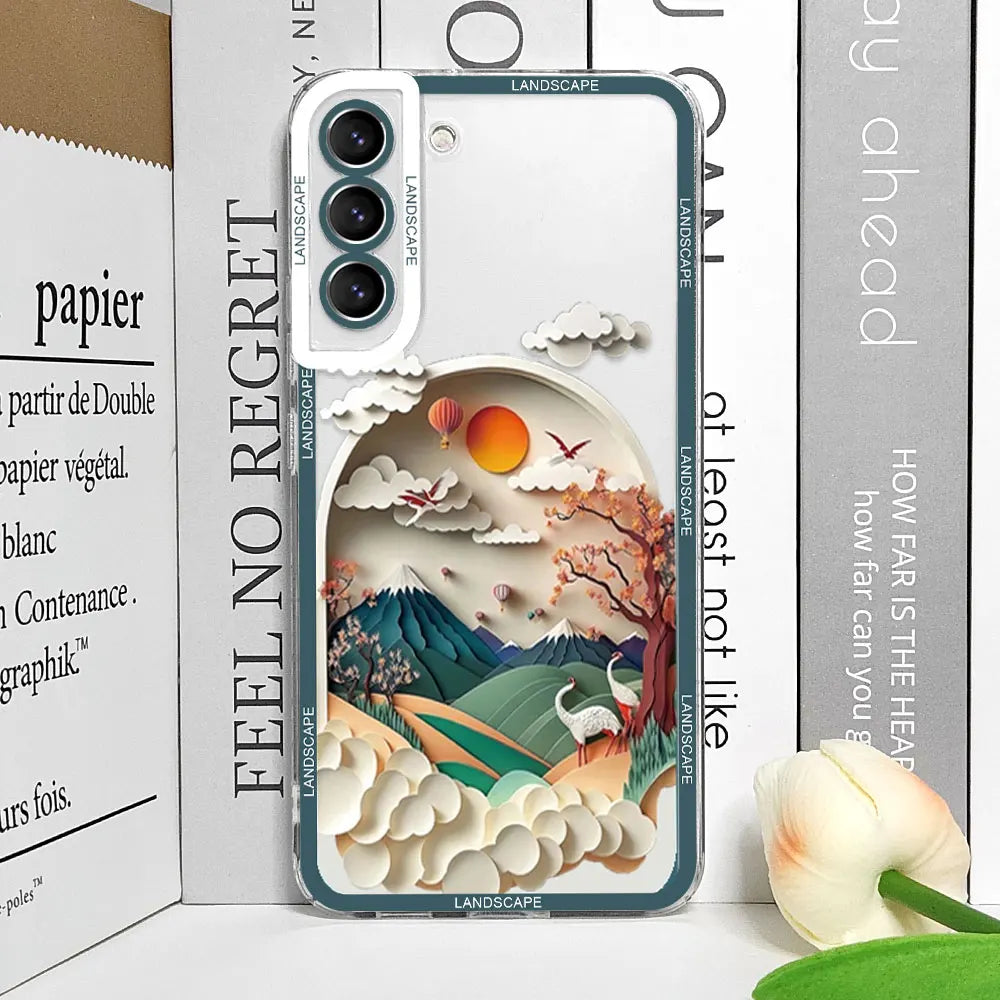 Transparent Mountain Landscape Silicone Case