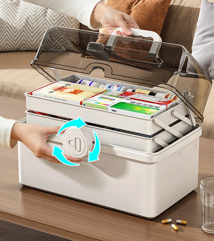 Family medicine organizer storage box
