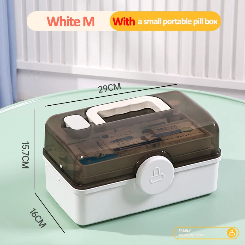 Family medicine organizer storage box