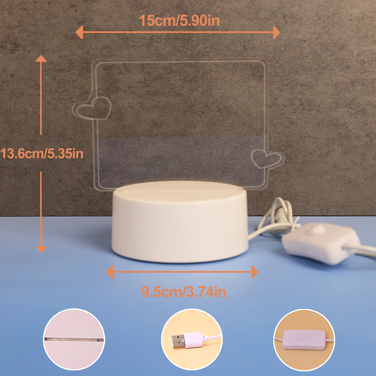 Erasable message board night light