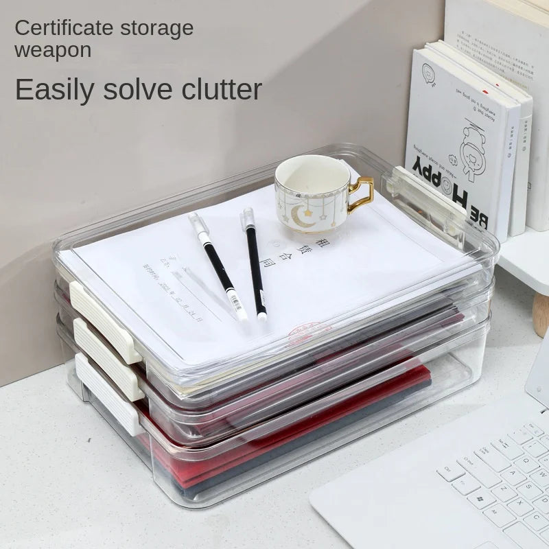 Transparent A4 Document Storage Box