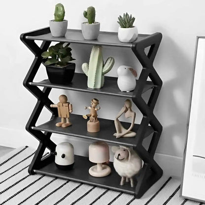 Four-Tier X-Shaped Metal Shoe Storage Rack