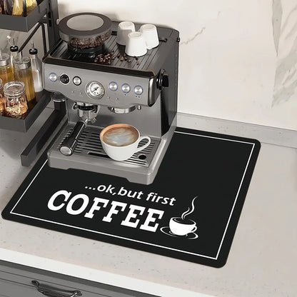 Black Coffee Printed Diatom Drying Mat