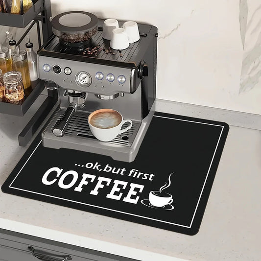 Black Coffee Printed Diatom Drying Mat