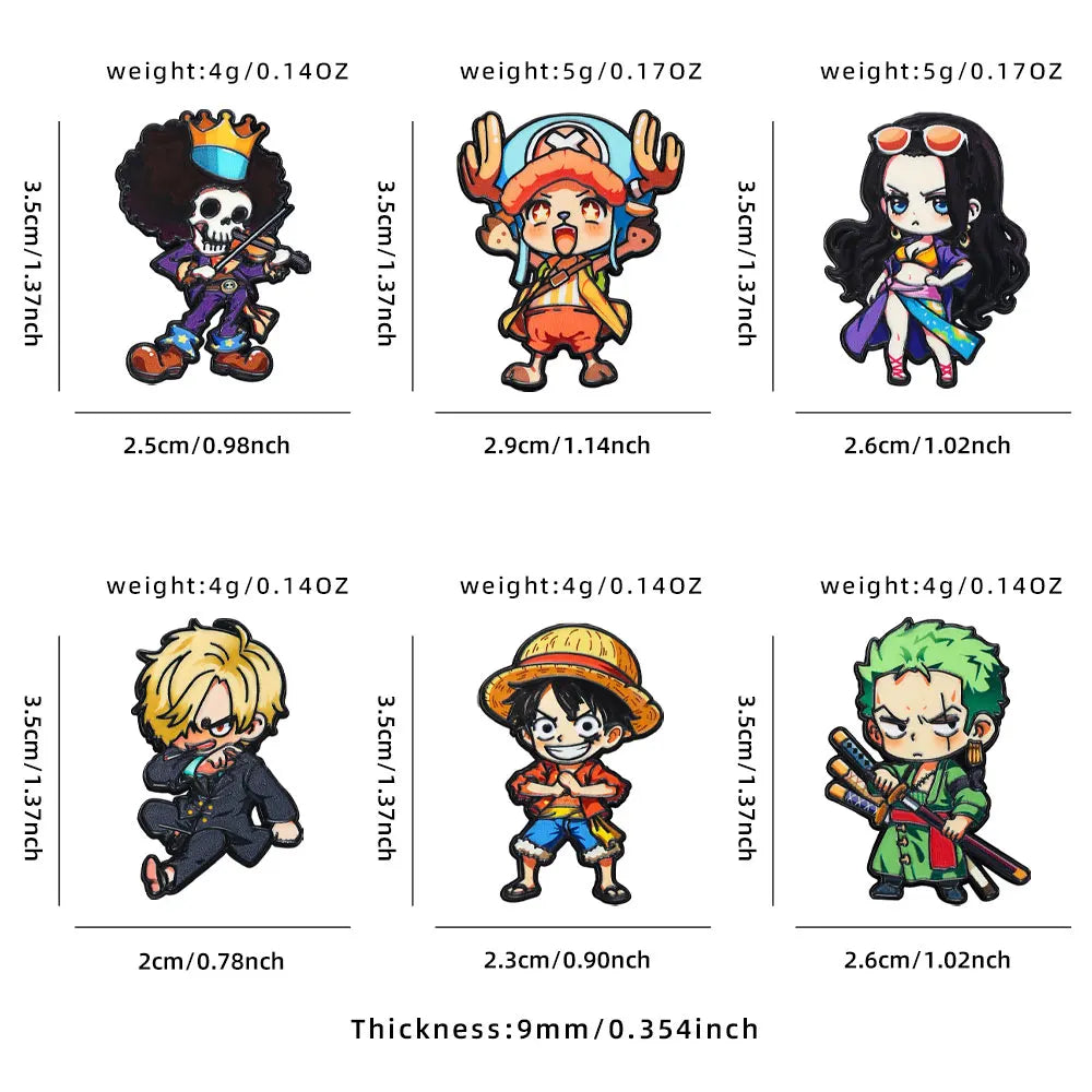 Six Piece One Piece Cartoon Character Brooch Set
