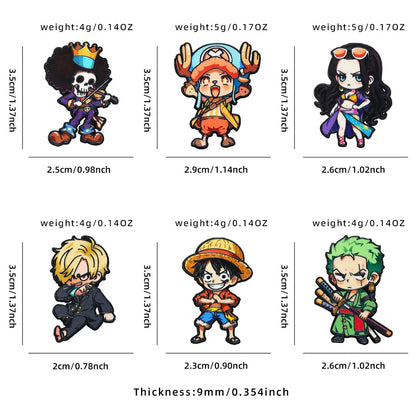 Six Piece One Piece Cartoon Character Brooch Set