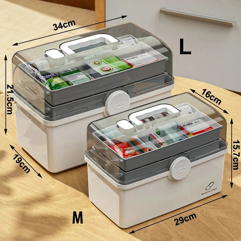 Family medicine organizer storage box