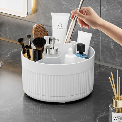 Rotating makeup storage organizer
