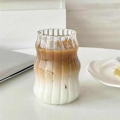 530ML Heat-Resistant Striped Glass Tumbler