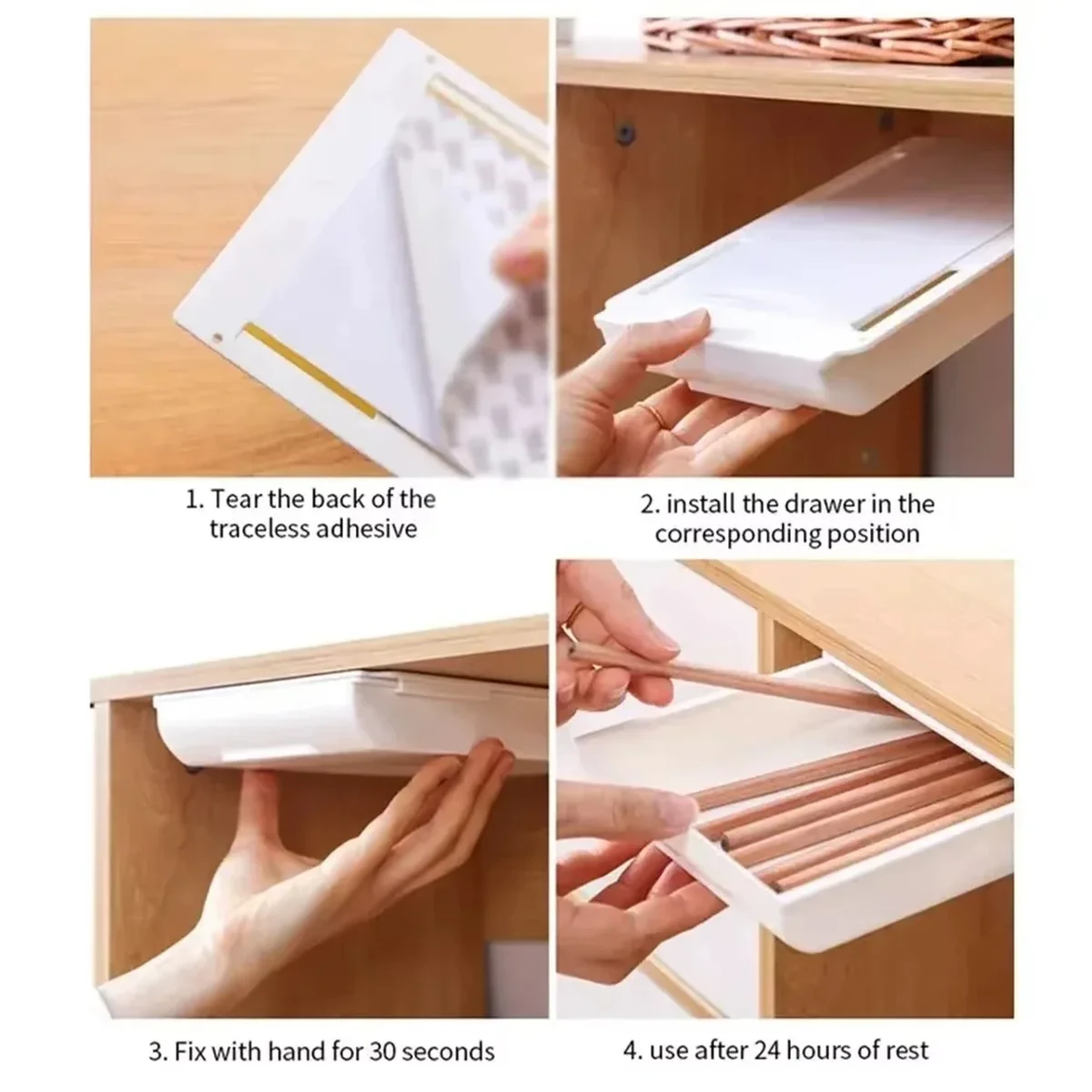 Self-Adhesive Under Desk Storage Drawer
