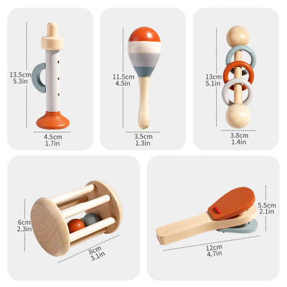 Wooden Baby Handheld Bell Set