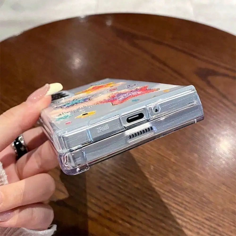 Transparent Tiger Print Foldable Phone Case