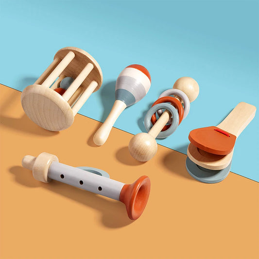 Wooden Baby Handheld Bell Set