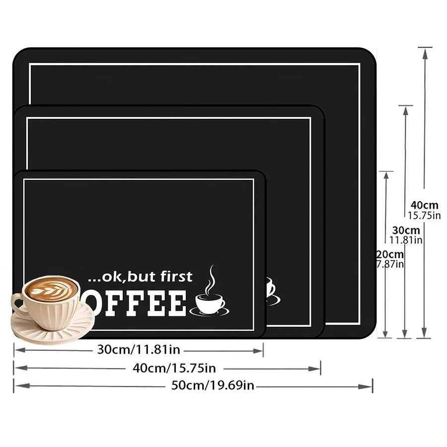 Black Coffee Printed Diatom Drying Mat