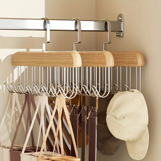 Multi-hook clothing hanger organizer