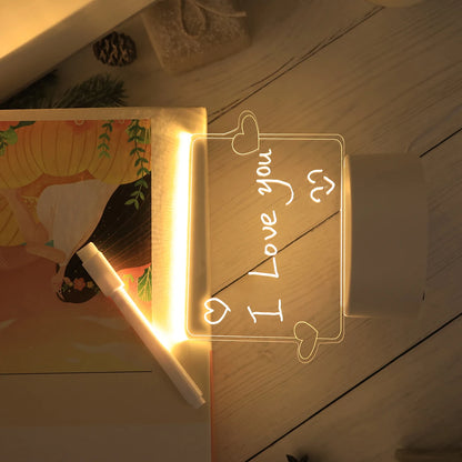 Erasable message board night light