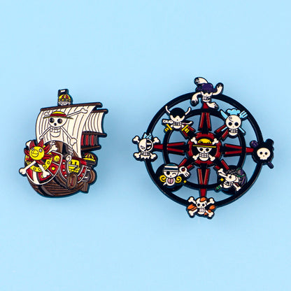 Enamel brooch pin set