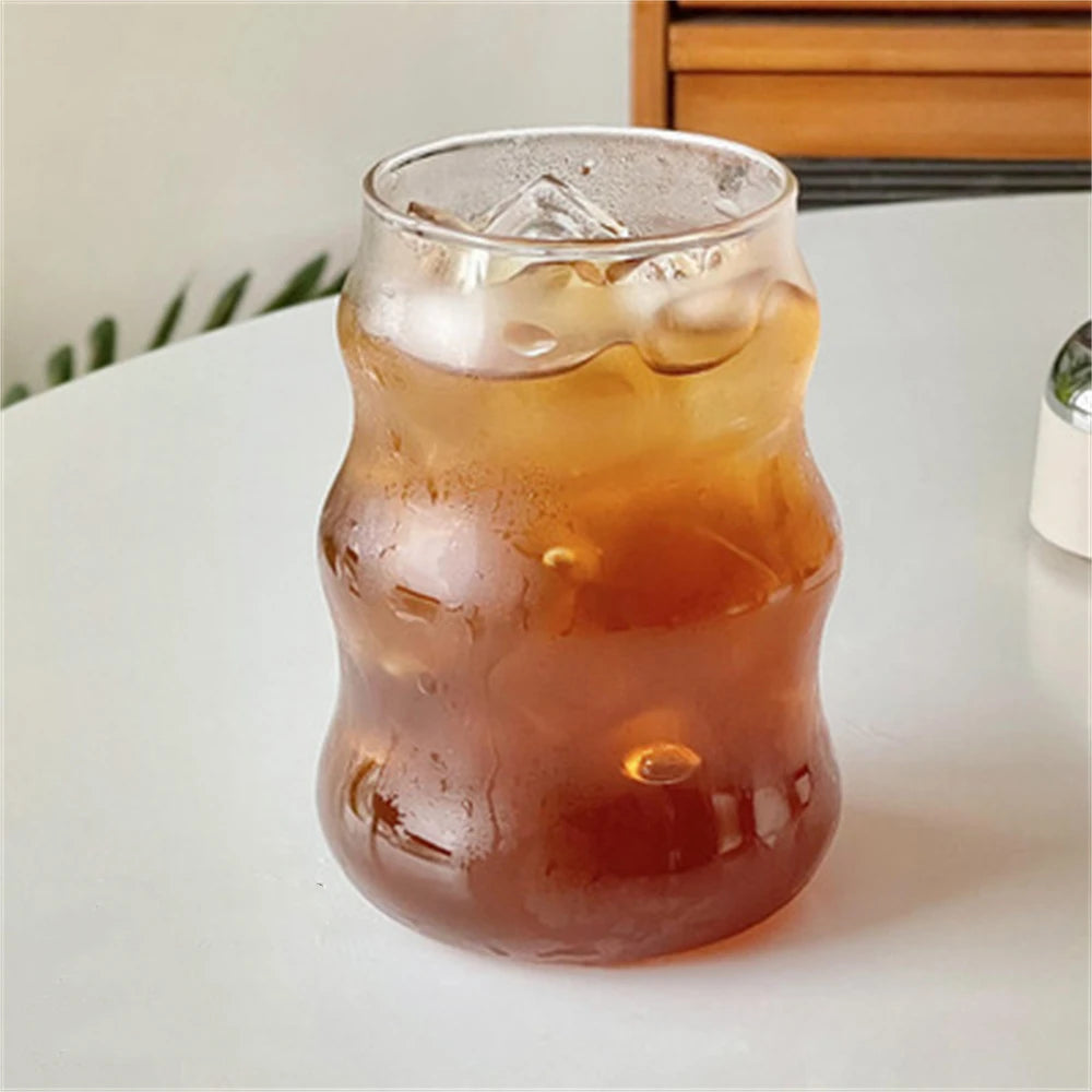 530ML Heat-Resistant Striped Glass Tumbler