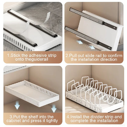 Sliding Steel Pots and Pans Organizer