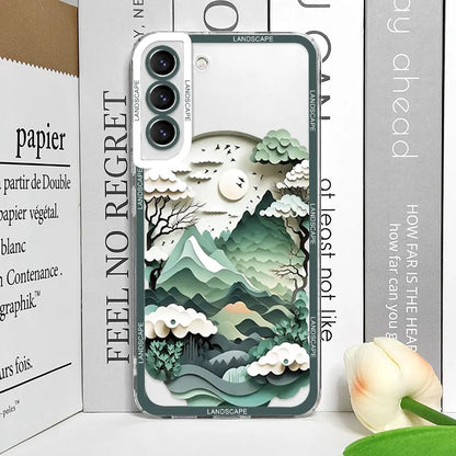 Transparent Mountain Landscape Silicone Case