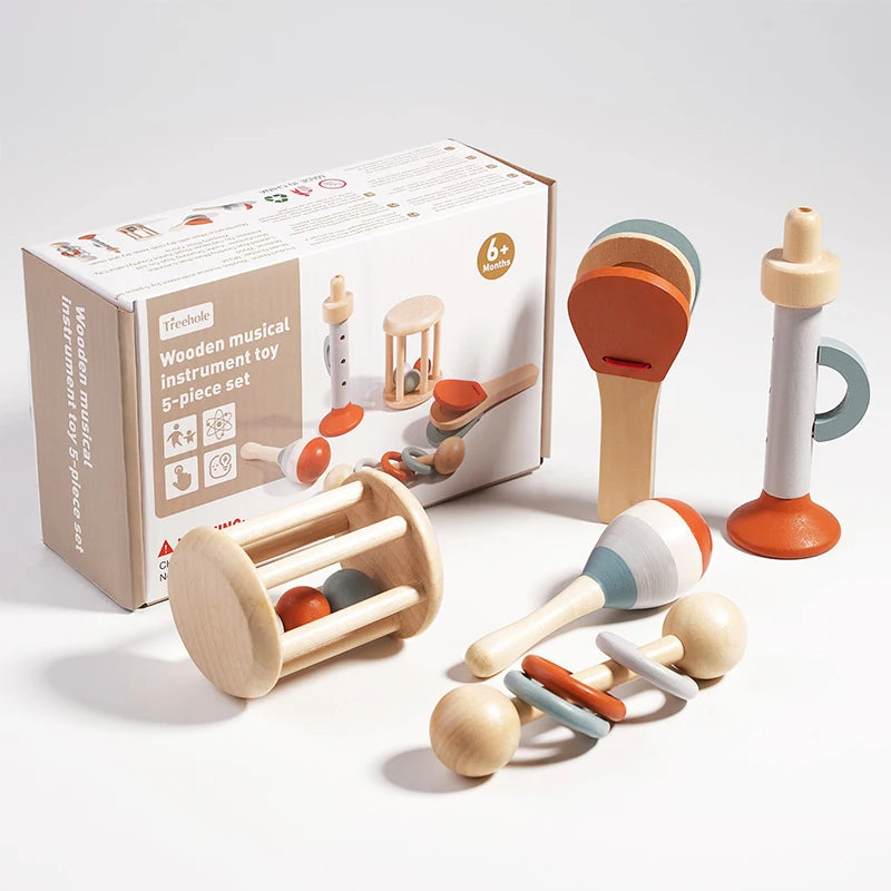 Wooden Baby Handheld Bell Set