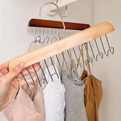 Multi-hook clothing hanger organizer