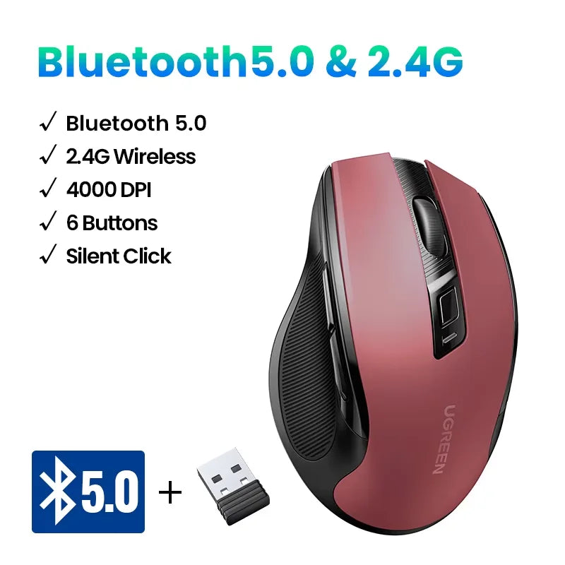 Bluetooth 5.0 Wireless Ergonomic Mouse