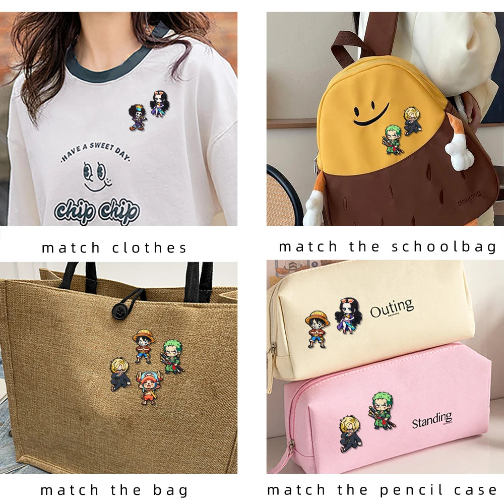 Six Piece One Piece Cartoon Character Brooch Set