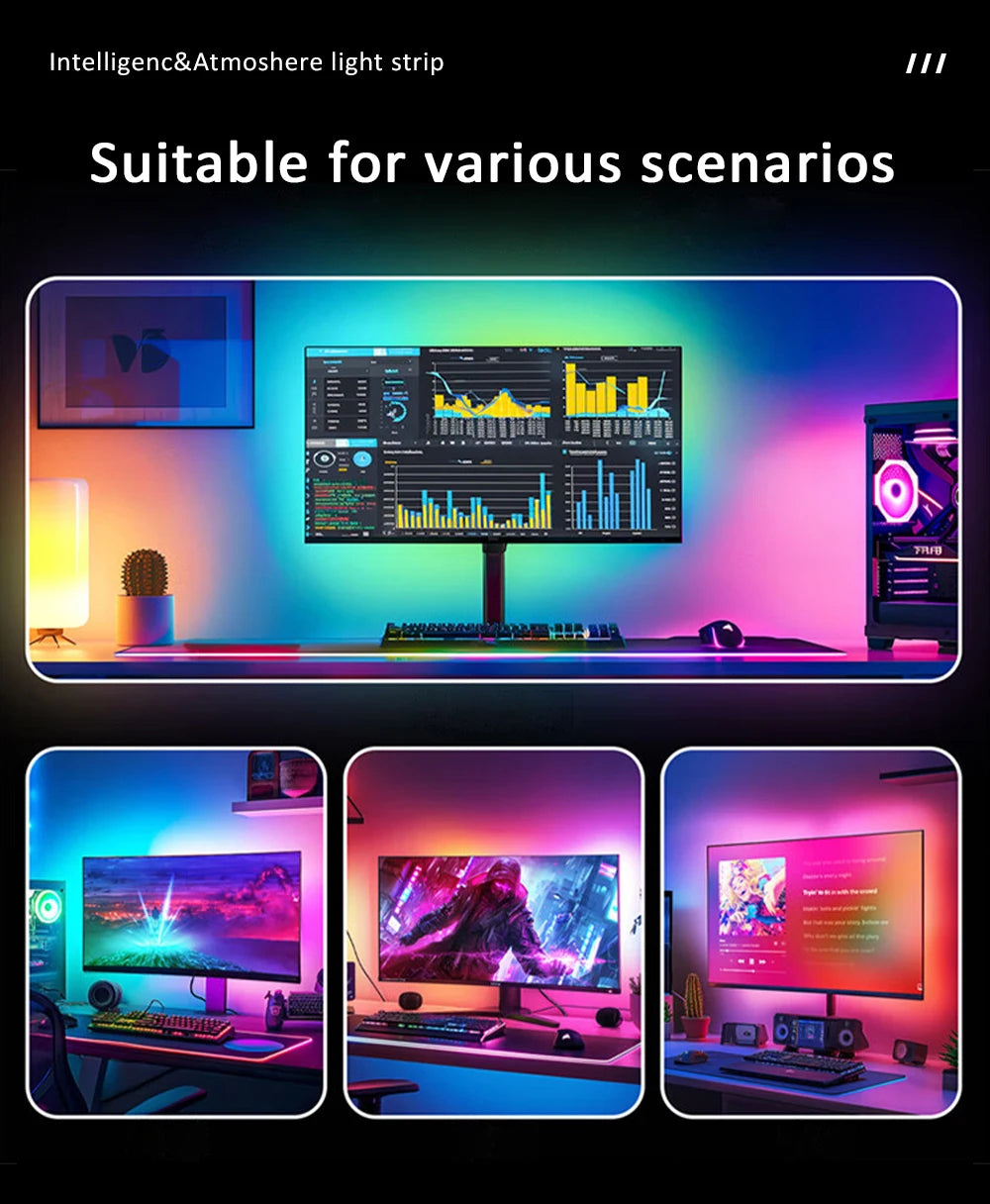USB RGB Monitor LED Strip Lights