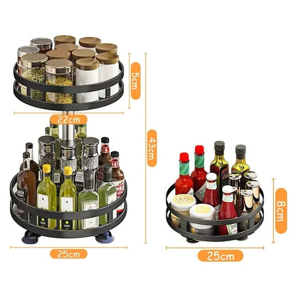 360-Degree Rotating Metal Spice Rack