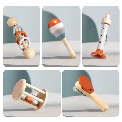 Wooden Baby Handheld Bell Set