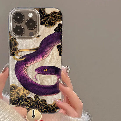 Illustrated Plum Blossom Snake Phone Case