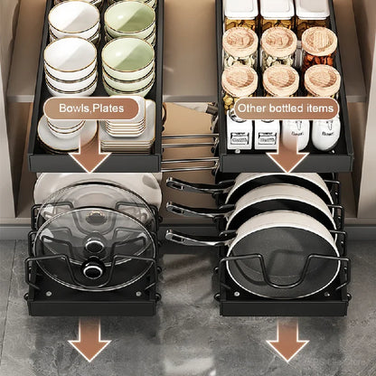 Sliding Steel Pots and Pans Organizer