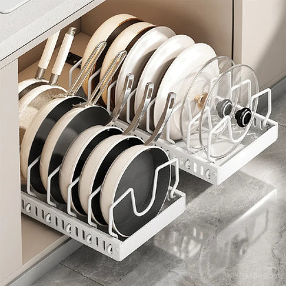 Sliding Steel Pots and Pans Organizer