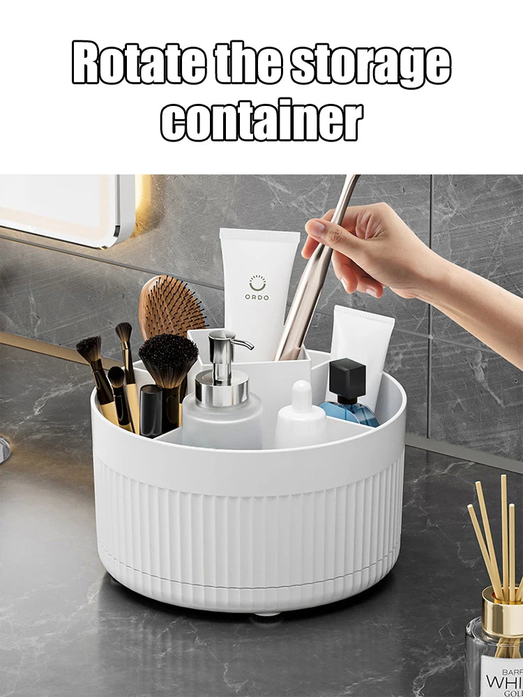 Rotating makeup storage organizer
