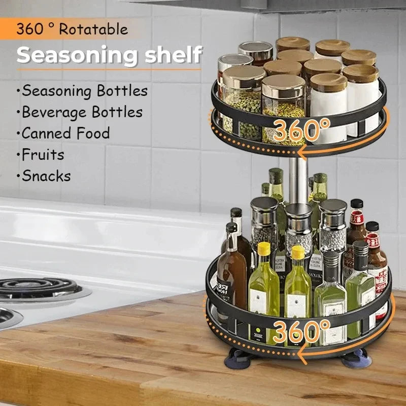 360-Degree Rotating Metal Spice Rack