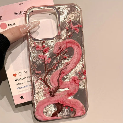 Illustrated Plum Blossom Snake Phone Case