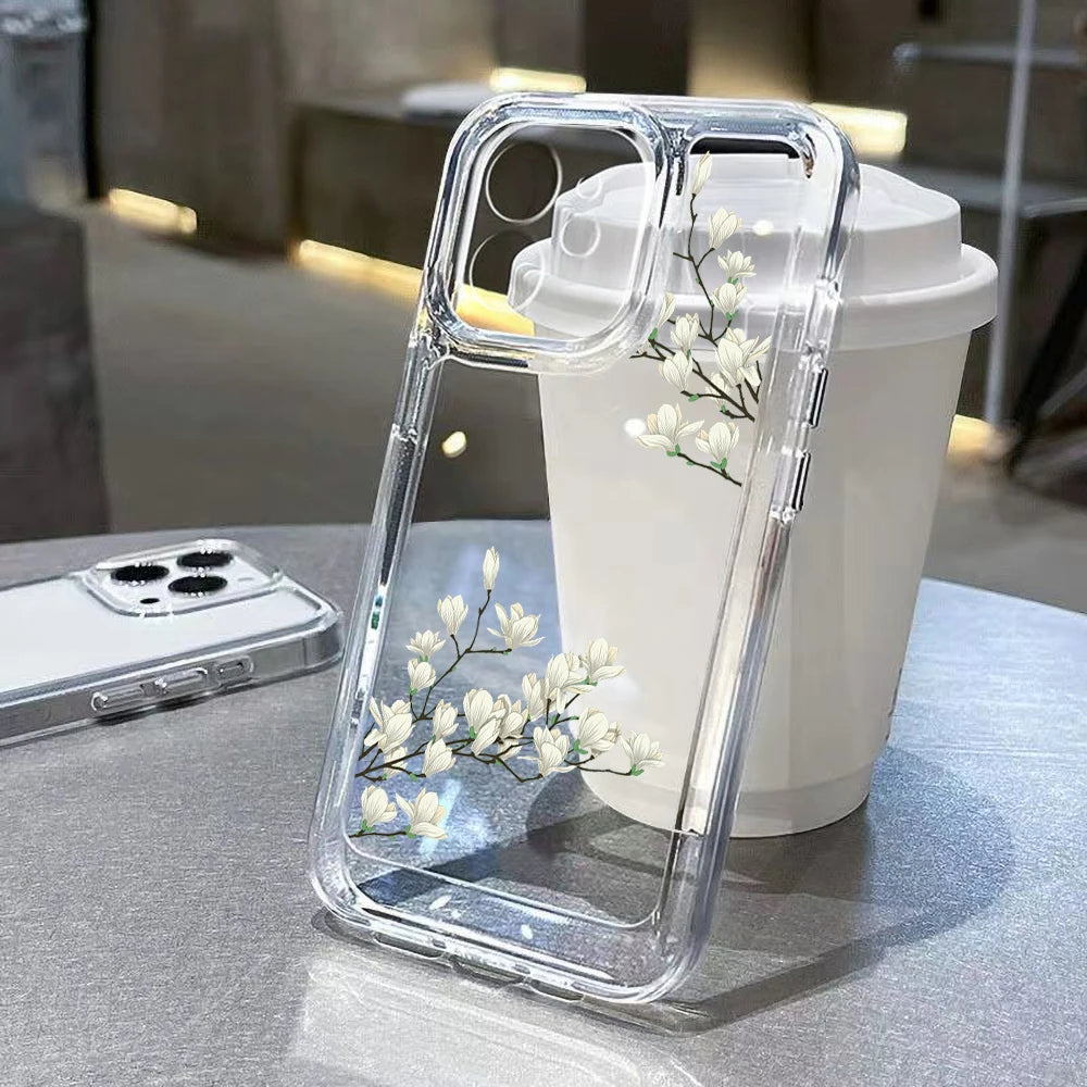 Transparent Floral Phone Case