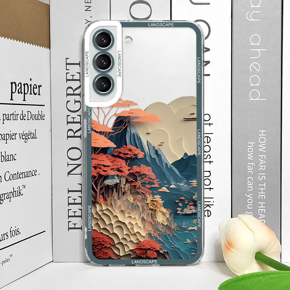 Transparent Mountain Landscape Silicone Case