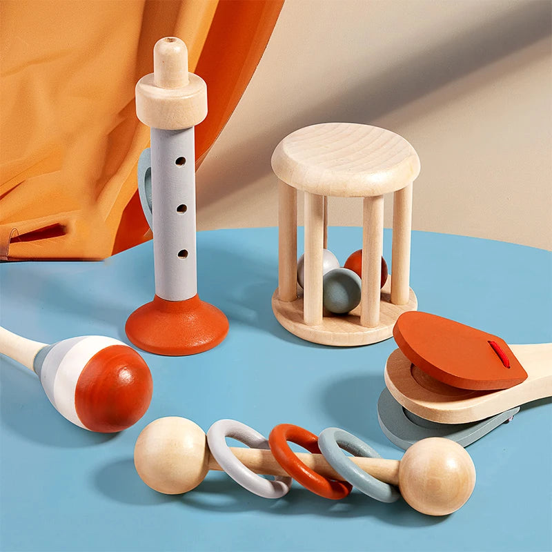 Wooden Baby Handheld Bell Set