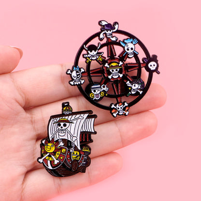 Enamel brooch pin set