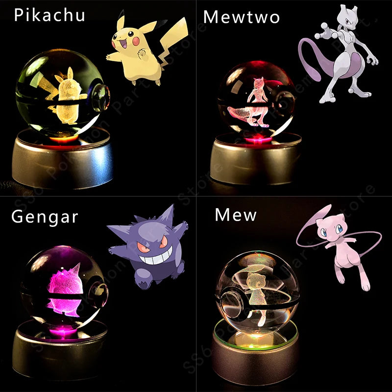 Pokemon 3D Crystal Ball LED Night Light