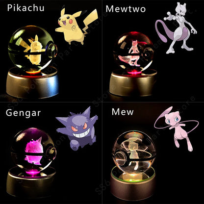 Pokemon 3D Crystal Ball LED Night Light